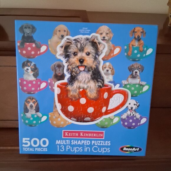 Jigsaw Puzzle - 13 Pups in Cups 500 Pieces - Picture 1 of 3